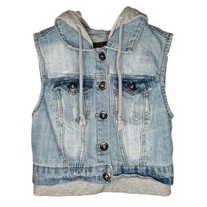 CI SONO HOODED DENIM KIDS JEAN VEST SMALL